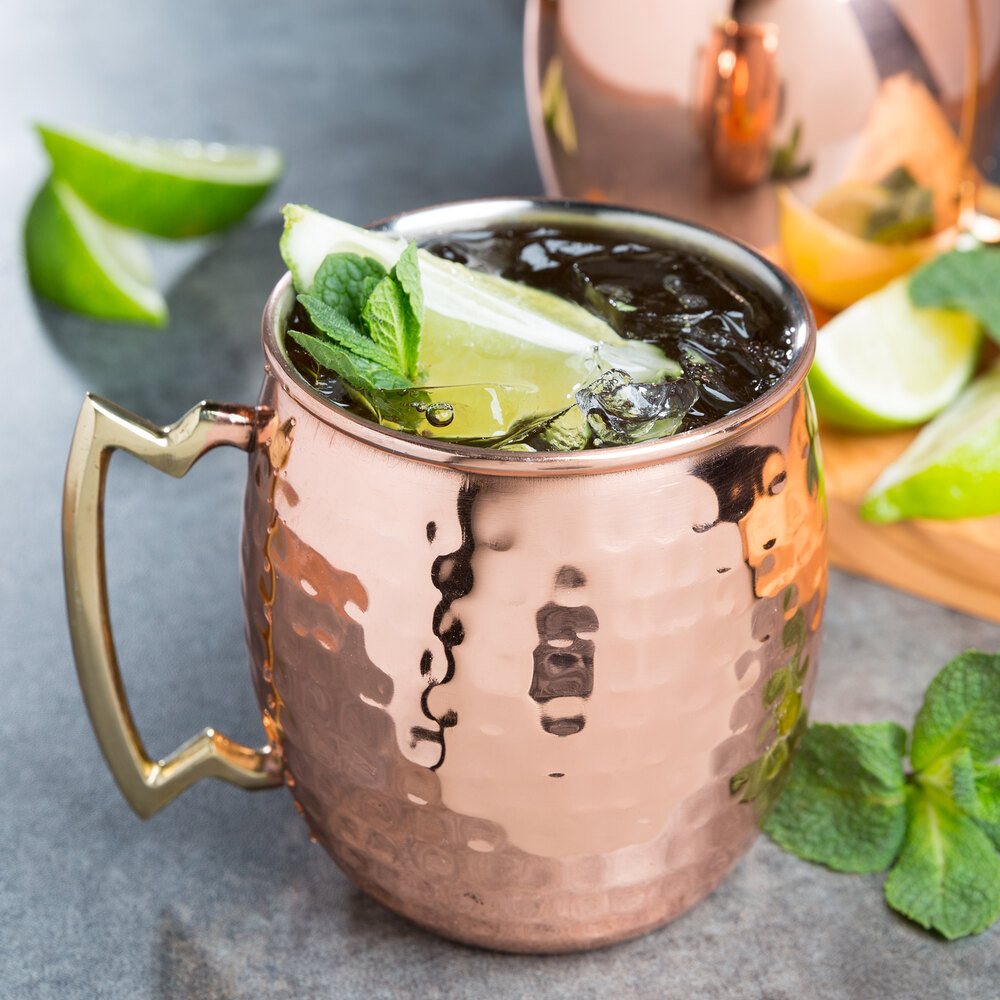 20 oz. Moscow Mule Mug with Hammered Copper Finish and Brass Handle