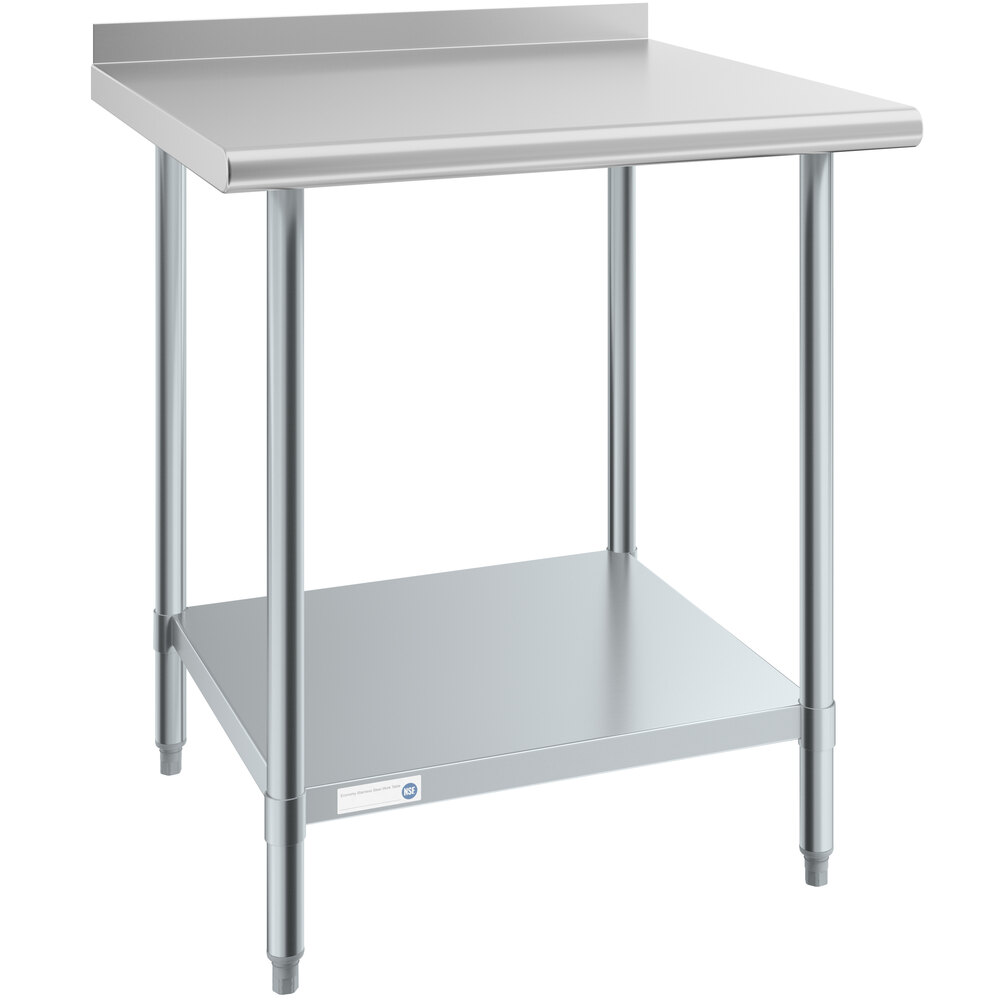 Steelton 30" x 30" 18 Gauge 430 Stainless Steel Work Table with ...