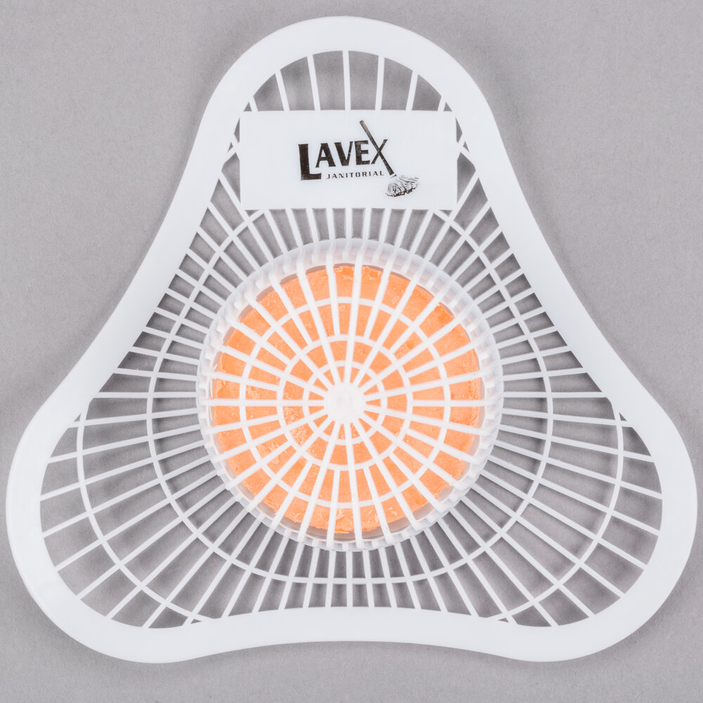 Lavex Janitorial Urinal Screen with Citrus Scented Block 12/Pack