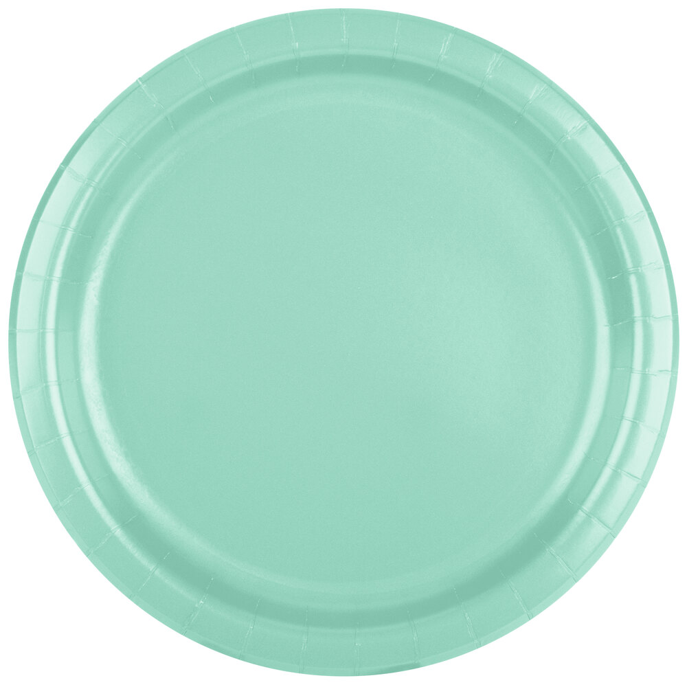 Creative Converting 318888 9" Fresh Mint Green Round Paper Plate 240/Case