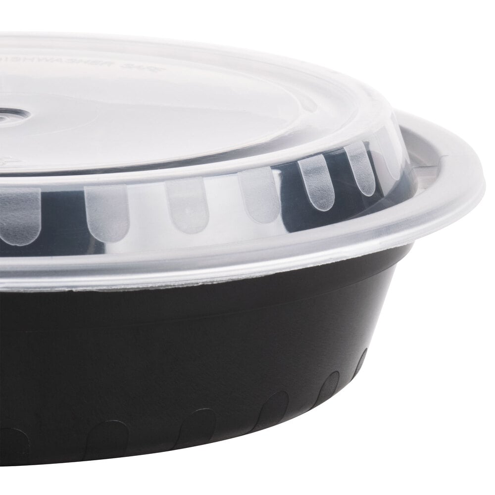 Choice 24 oz 25/Pk 7 1/4" Round Microwavable Heavy Weight Container with Lid 