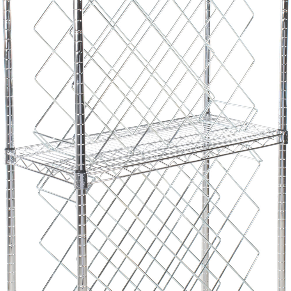 14" x 30" Chromate Finish Wire Wine Rack Kit with 64" Chrome Stationary