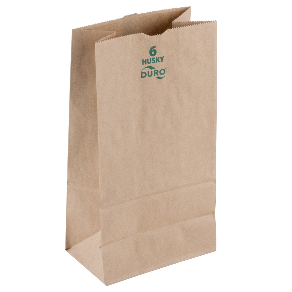 Duro Husky HeavyDuty 6 lb. Brown Paper Bag 500/Bundle