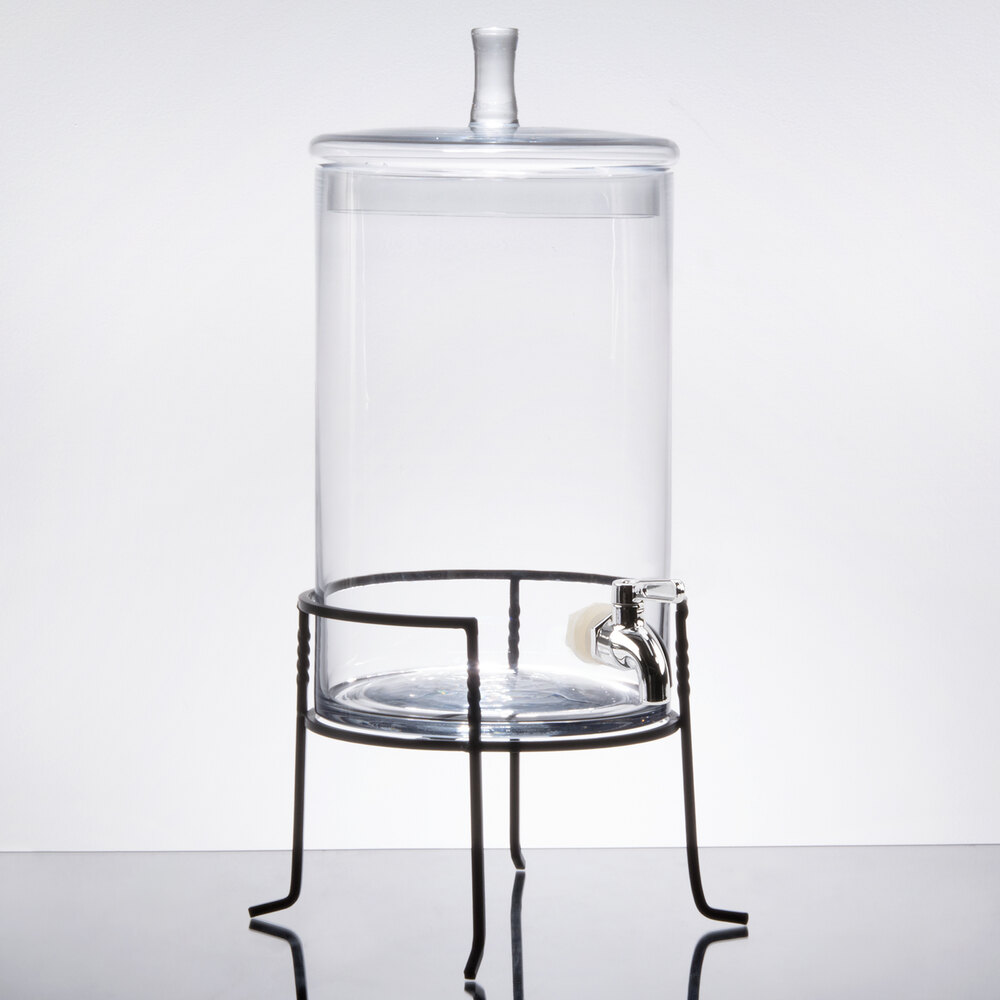 Stylesetter Homestead 2.5 Gallon Hammered Glass Beverage Dispenser with  Black Metal Stand by Jay Companies