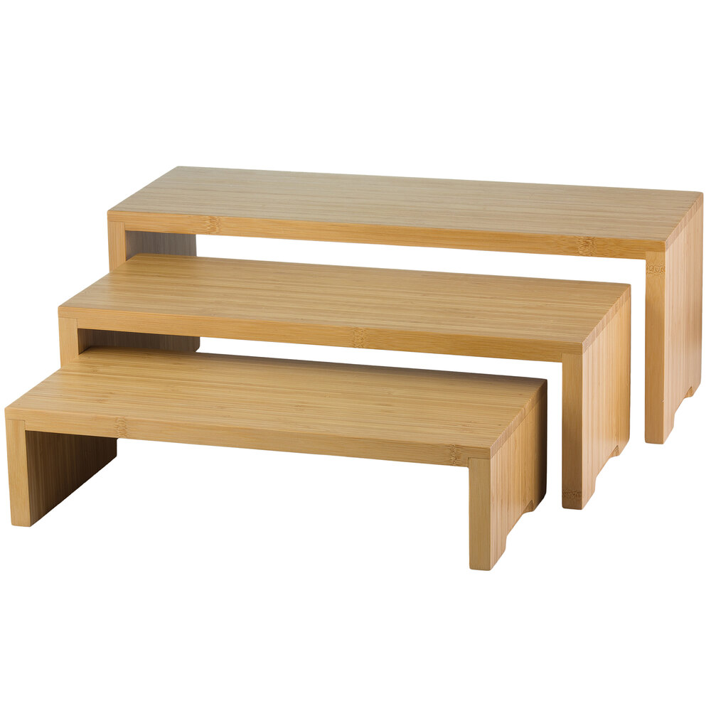 Tablecraft RBAM300 Bamboo 3Piece Cascade Riser Set
