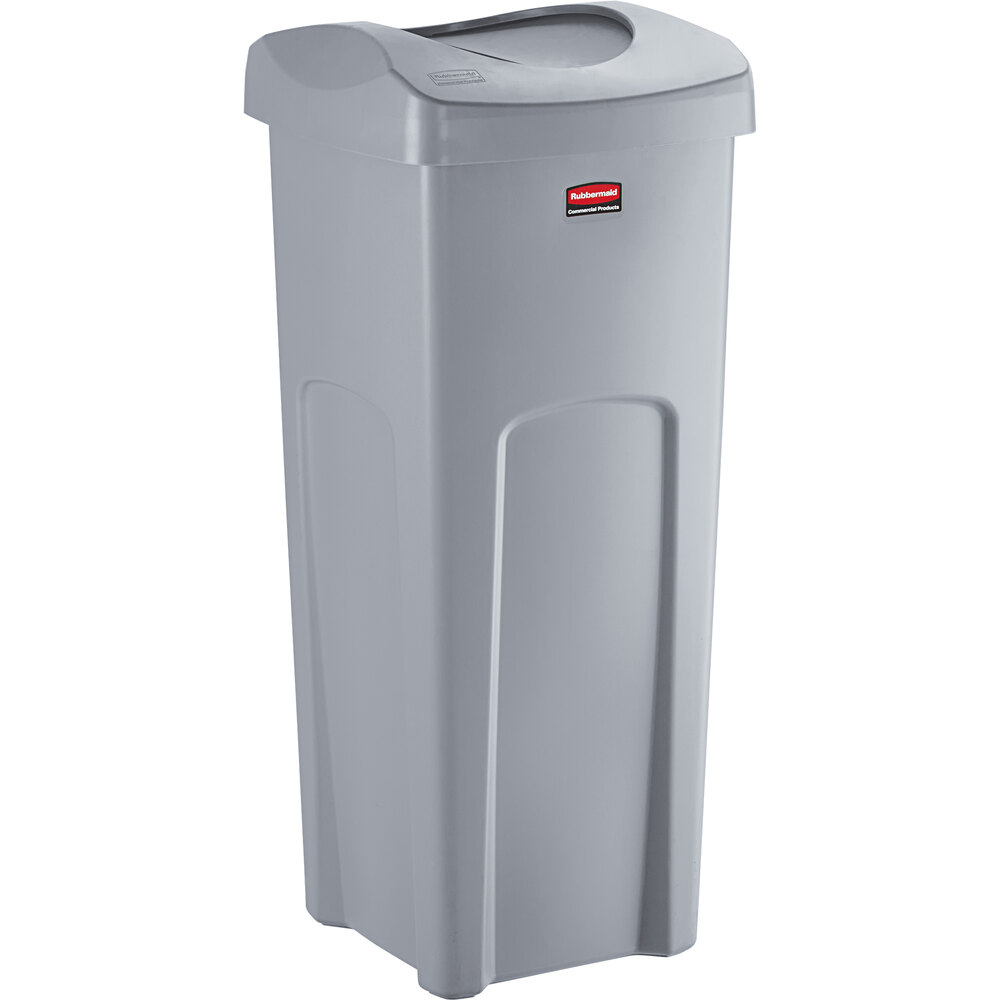 Rubbermaid 6903569GYKIT Untouchable 92 Qt. / 23 Gallon Gray Square