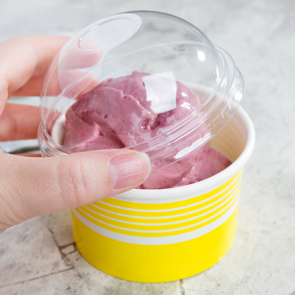 FDA ISO Triangle Plastic Yogurt Cups 6Oz Ice Cream Cups With Lids