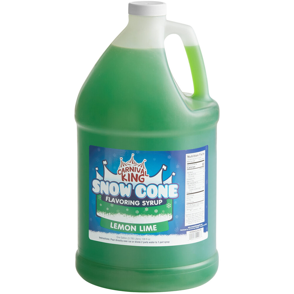 Carnival King 1 Gallon Lemon Lime Snow Cone Syrup - 4/Case