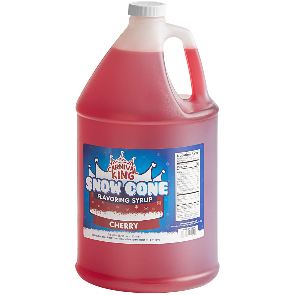Carnival King 1 Gallon Cherry Snow Cone Syrup - 4/Case