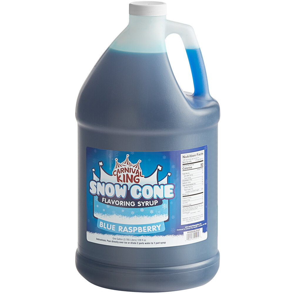 Carnival King 1 Gallon Blue Raspberry Snow Cone Syrup - 4/Case