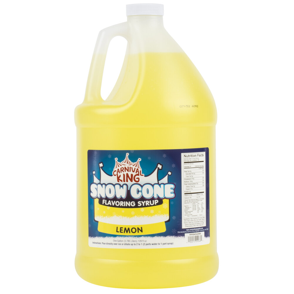 Carnival King 1 Gallon Lemon Snow Cone Syrup - 4/Case