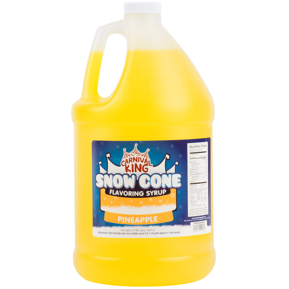 Carnival King 1 Gallon Pineapple Snow Cone Syrup - 4/Case