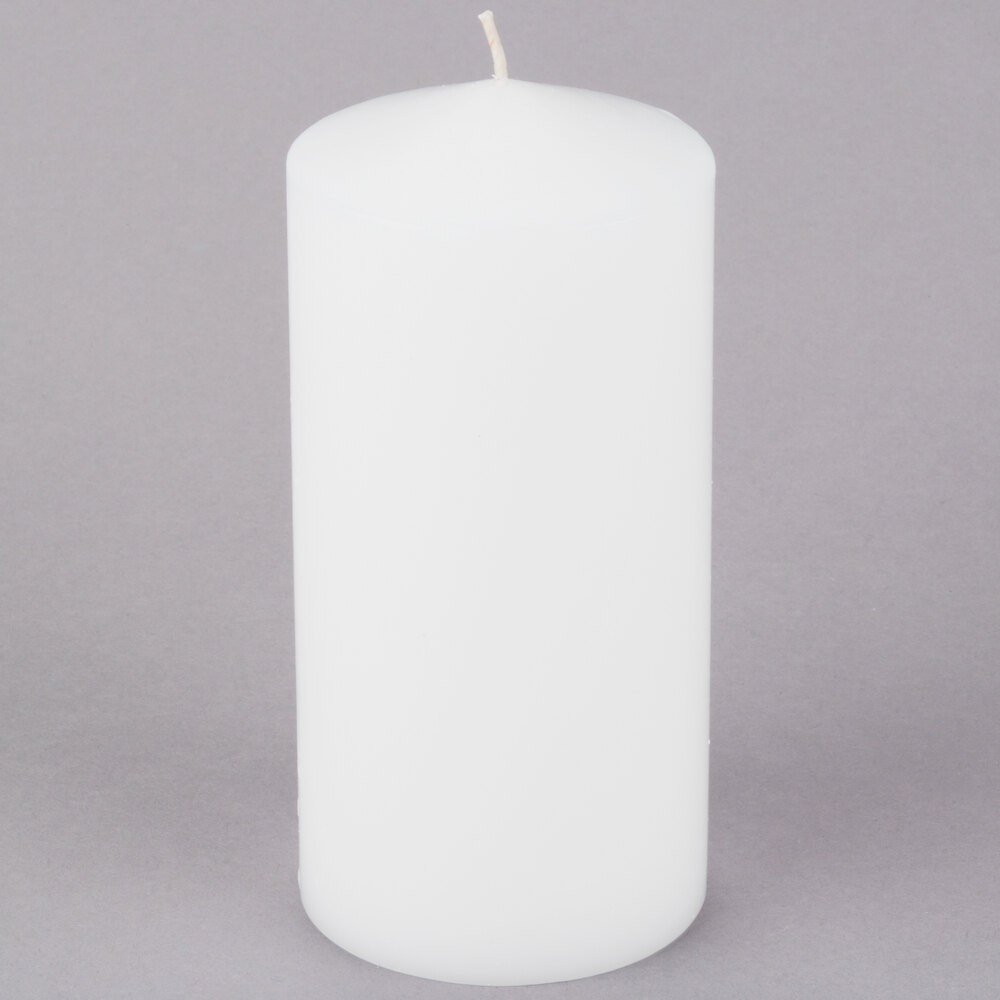 Sterno 40168 6 1/2" White Wax Pillar Candle 12/Case