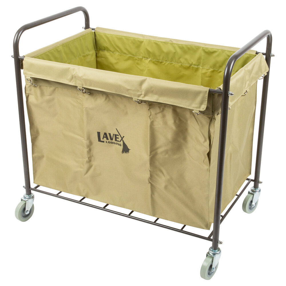 Lavex 10 Bushel Commercial Rolling Laundry Linen Hotel Trash Janitor Cart 