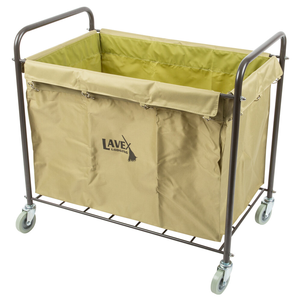 Lavex Laundry Cart / Trash Cart, 12 Bushel Metal and Canvas Cart with