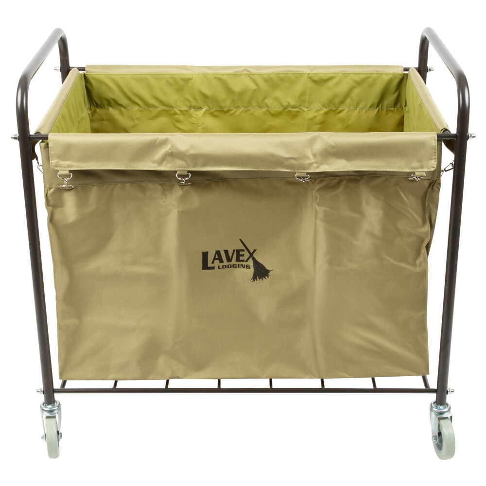 Lavex Laundry Cart / Trash Cart, 12 Bushel Metal and Canvas Cart with Handles