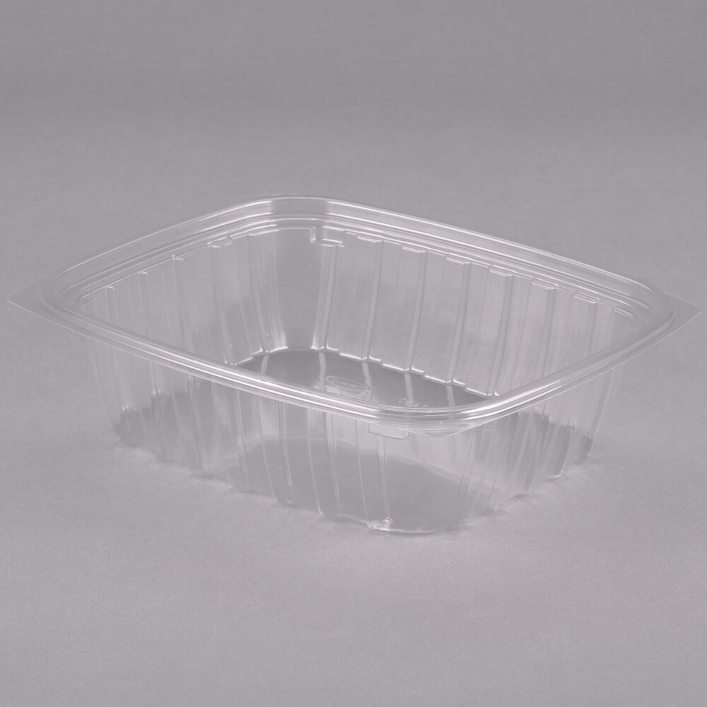 Dart C8DCPR ClearPac 8 oz. Clear Rectangular Plastic Container with Lid -  252/Case - Splyco