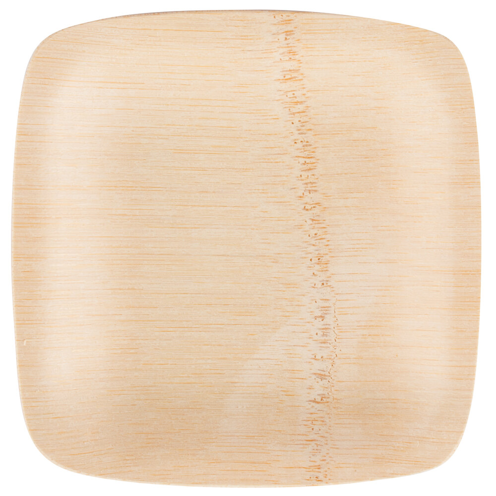 Bambu® 064300 Veneerware® 5" Disposable Bamboo Square Appetizer Plate