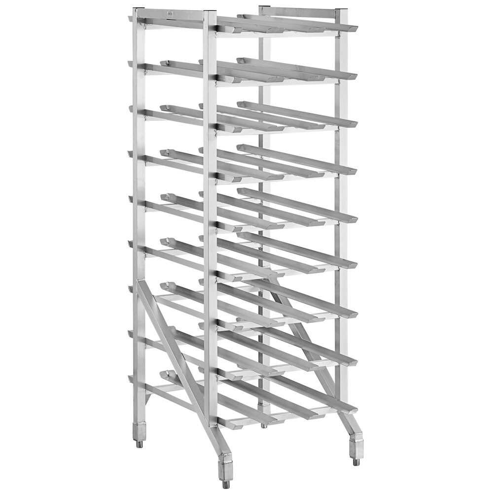 Regency CANSTN72 Half Size Mobile Aluminum Can Rack for #10 and #5 Cans  with Stainless Steel Top and Heavy Duty Can Opener