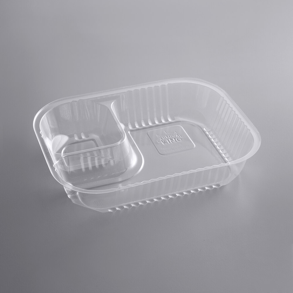 Carnival King Two Compartment Plastic Nacho Tray - 125/Pack