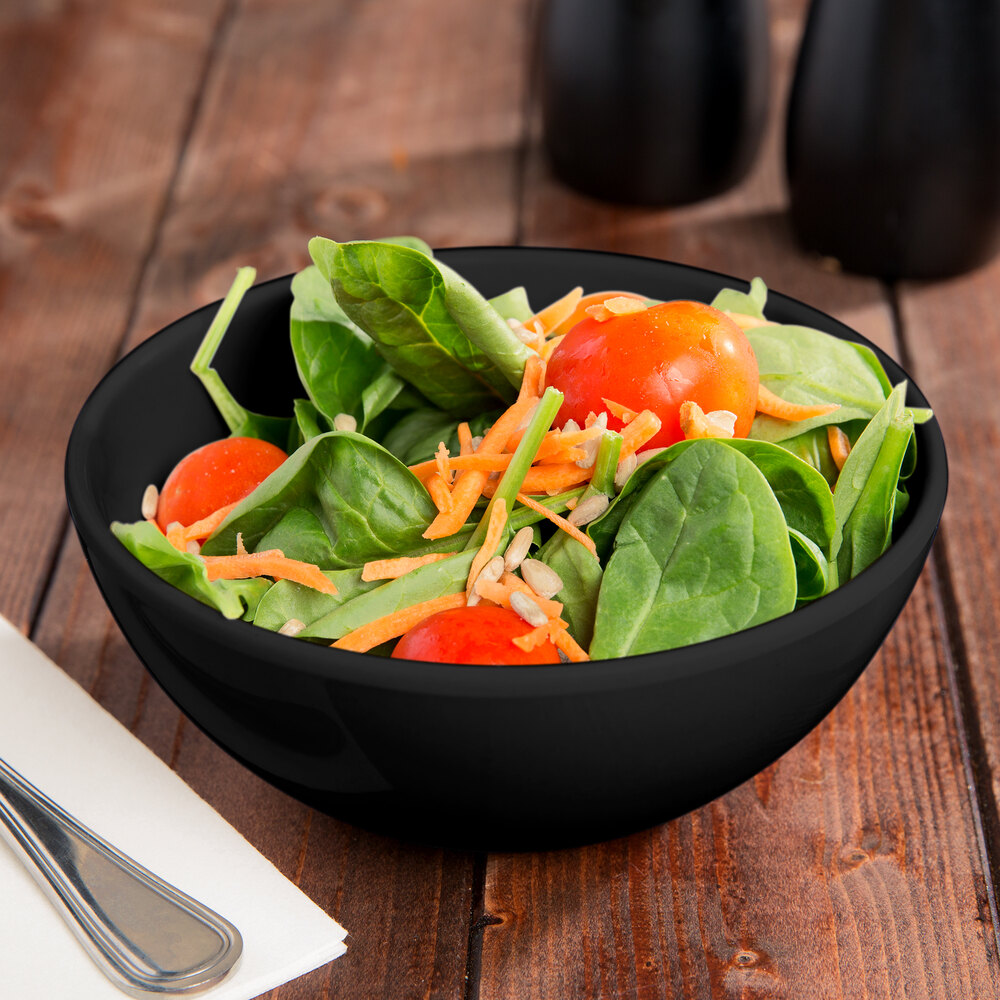 GET SZSB009B BambooServe 20 oz. Round Bamboo Black Salad Bowl 24/Case