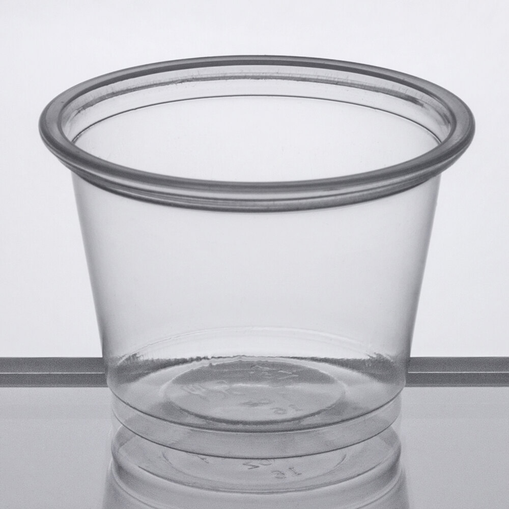 Choice 1 oz. Clear Plastic Souffle Cup / Portion Cup 100/Pack