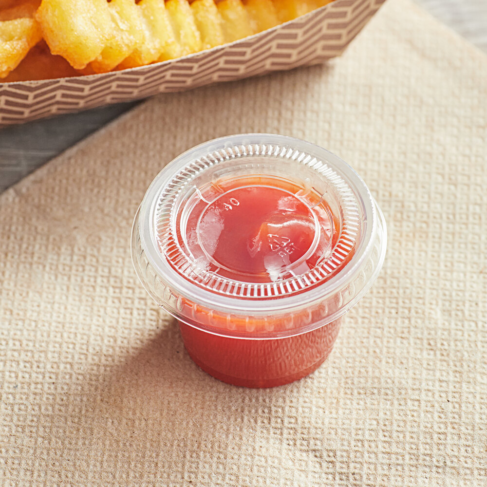 1oz 1.5oz 2oz 3oz 4oz Chilli Sauce Cups Disposable Plastic Round Small PP  material Dipping