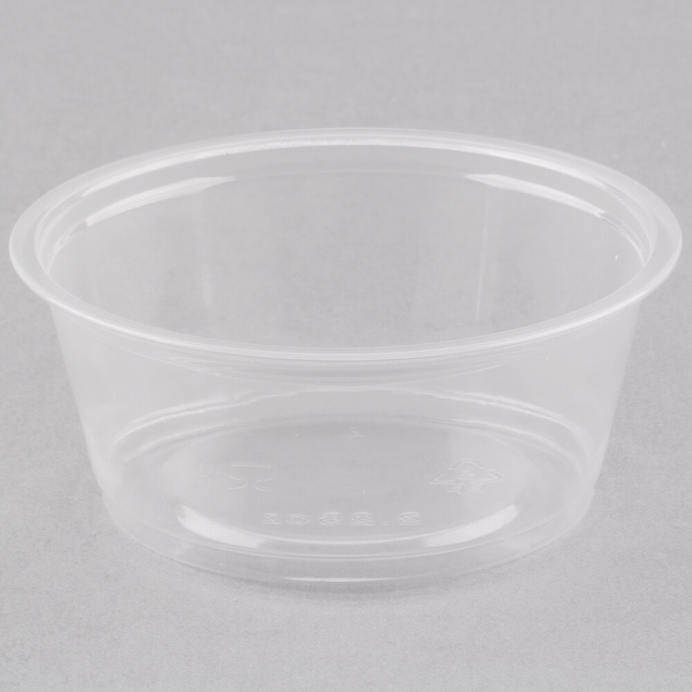 Choice 3.25 oz. Clear Plastic Souffle Cup / Portion Cup 2500/Case