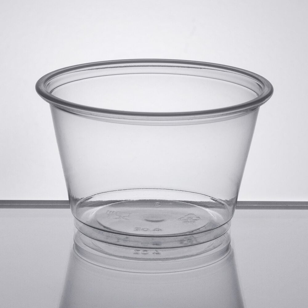 Choice 4 oz. Clear Plastic Souffle Cup / Portion Cup 100/Pack