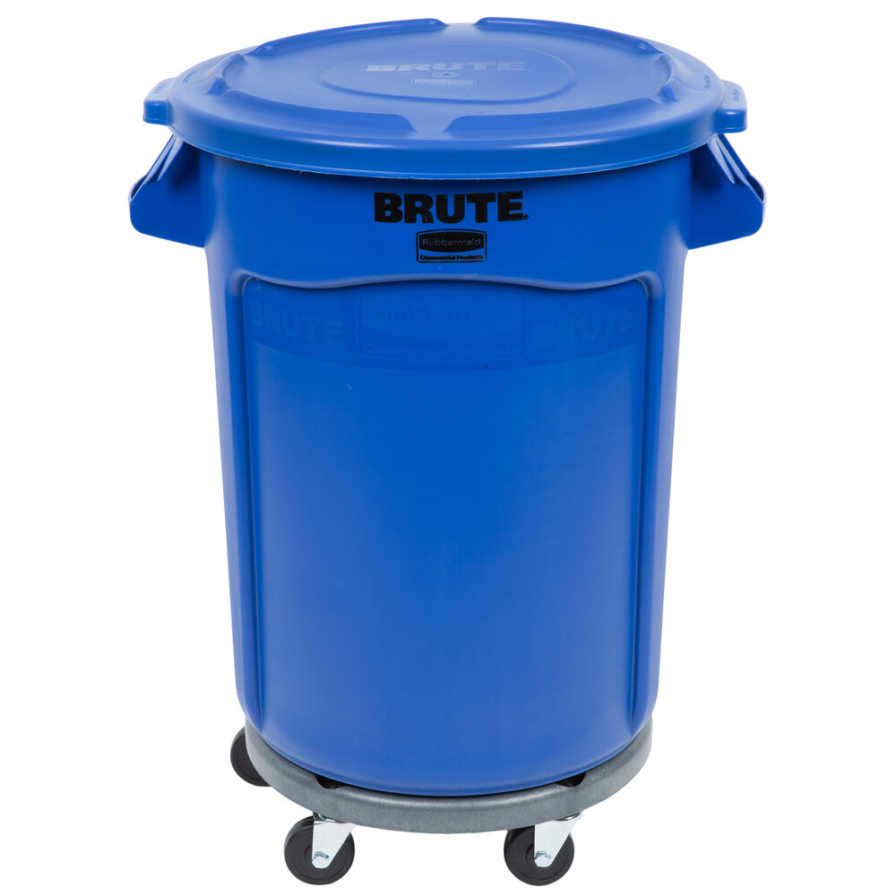 Rubbermaid 1829398 Brute 32 Gallon Blue Dome Top Trash Can Lid