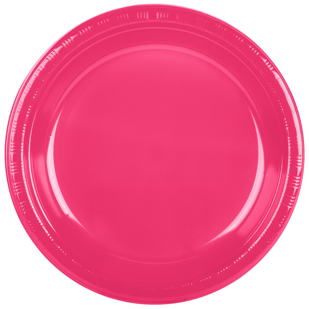Creative Converting 28177031 10" Hot Magenta Pink Plastic