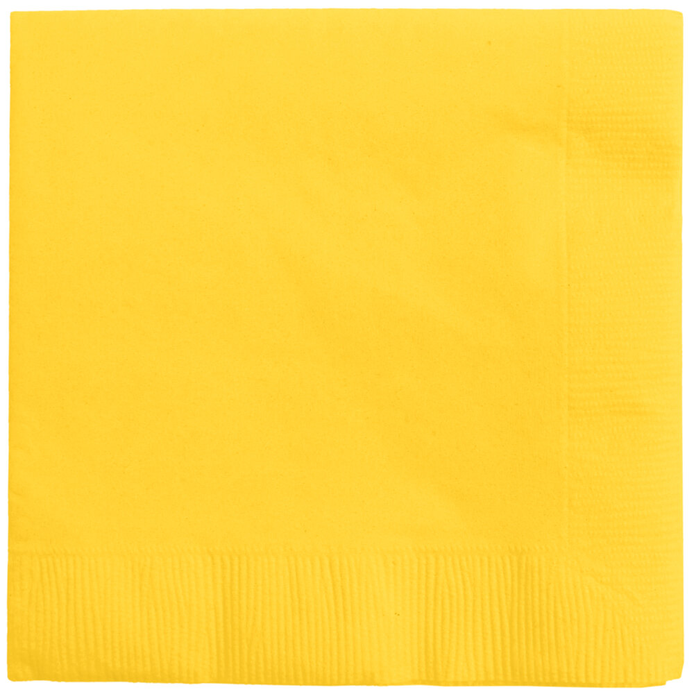 School Bus Yellow Creative Converting 50-Count Touch of Color Paper Beverage Napkins 