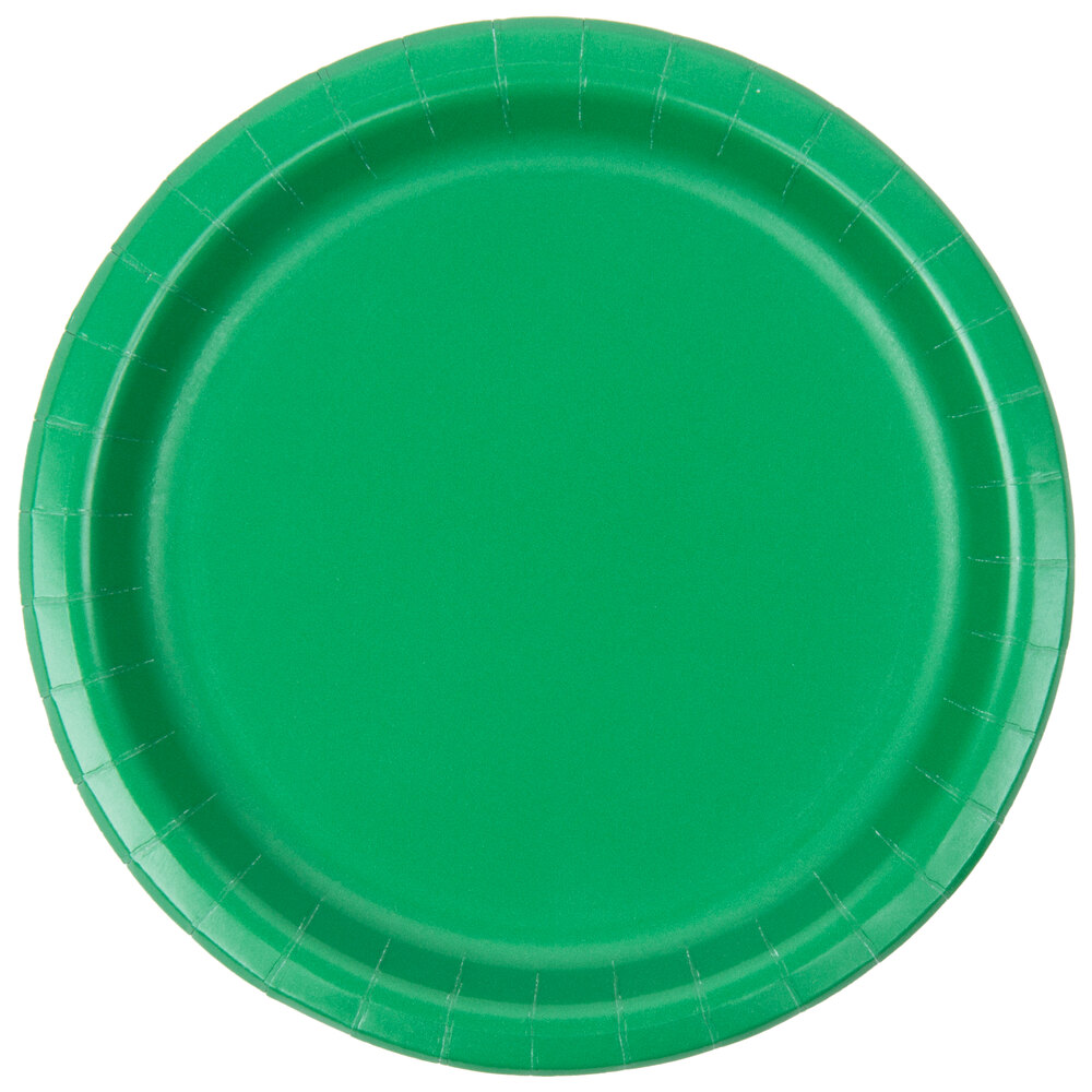 Creative Converting 79112B 7" Emerald Green Paper Plate 24/Pack