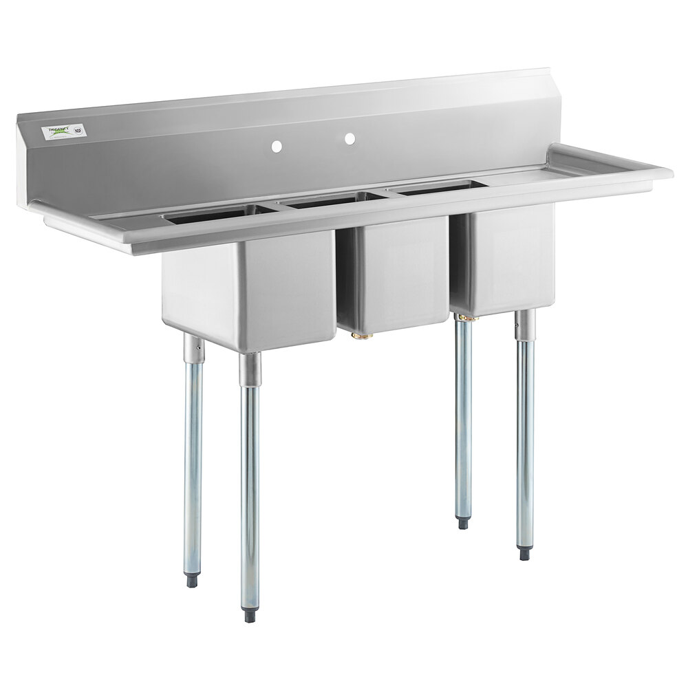 S-Series 3-Compartment Sink 18 left & right drainboards 