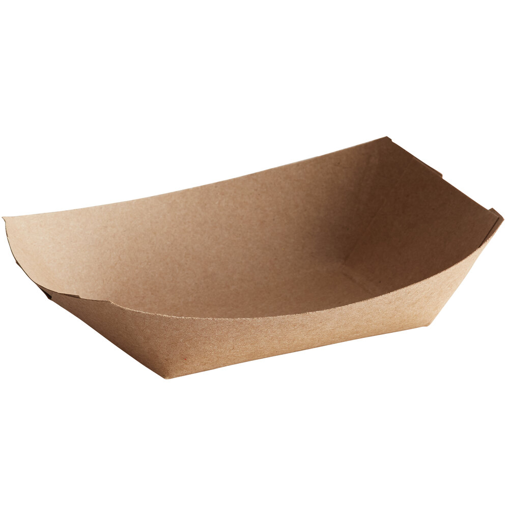 50 8 oz. Natural EcoKraft Customizable Paper Food Tray 1000/Case