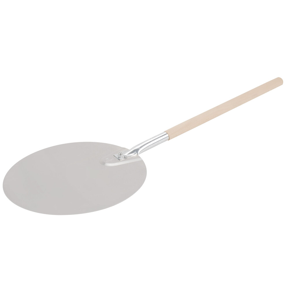 American Metalcraft 13 1/2" Aluminum Round Pizza Peel with 21 1/2" Wood