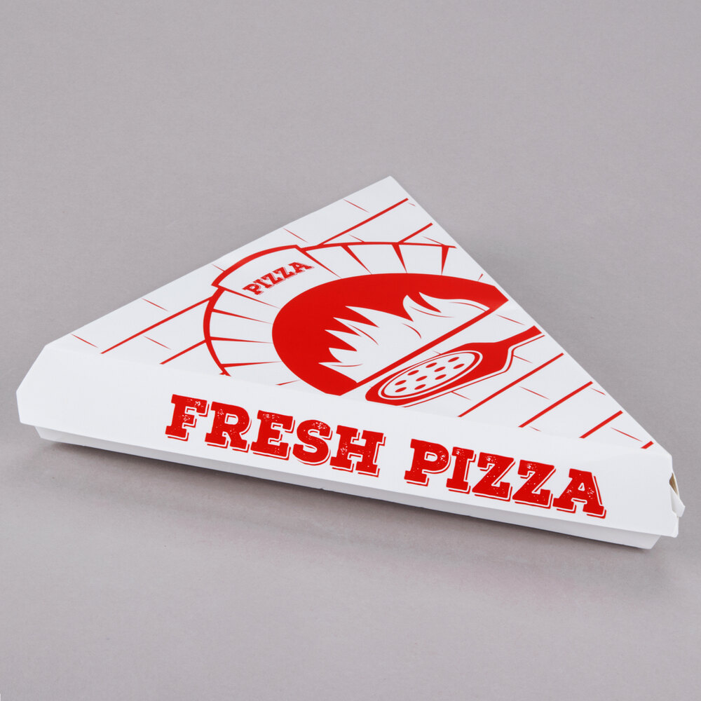 Choice White Clay Clamshell Pizza Slice Box (400/Case)