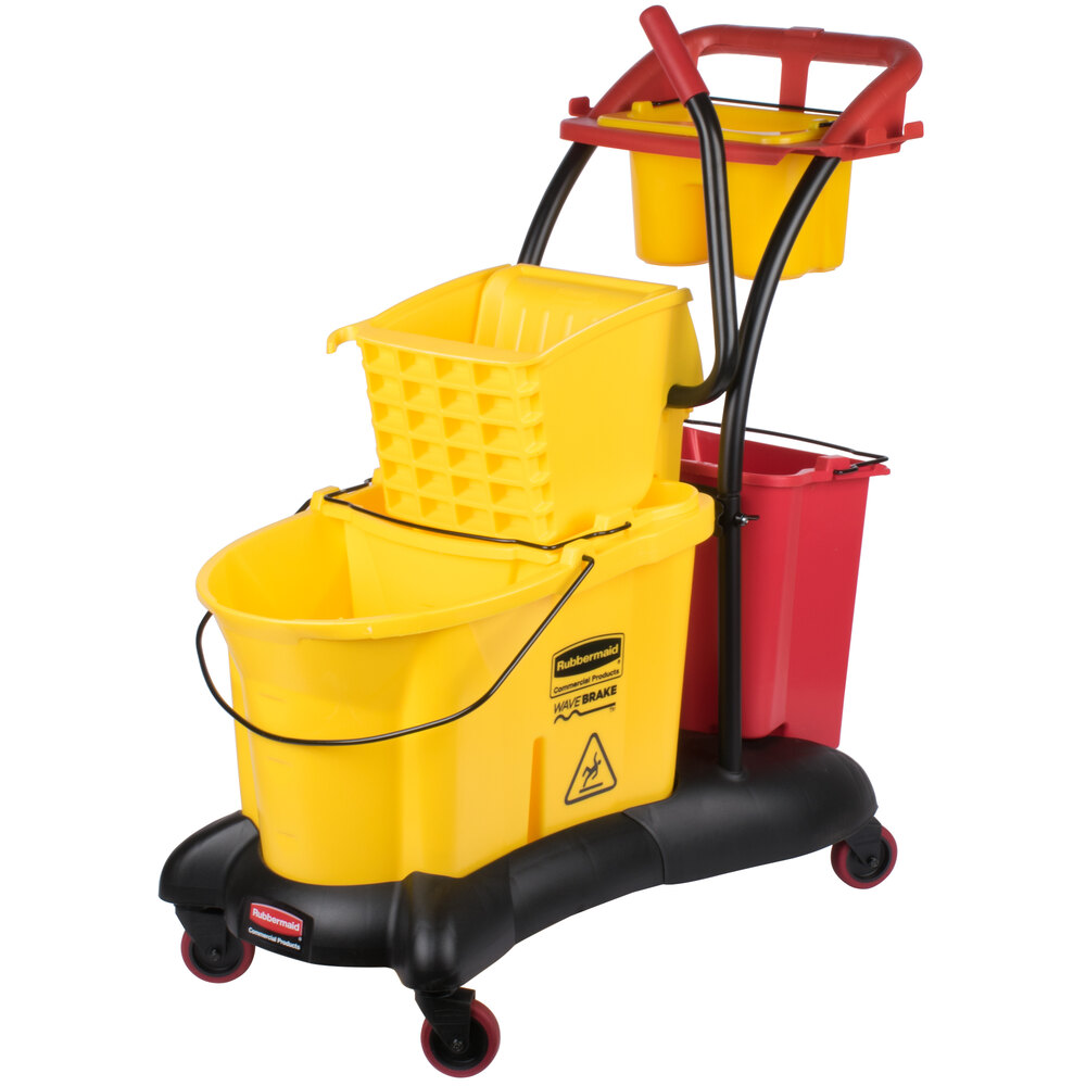Rubbermaid FG778000YEL WaveBrake® 35 Qt. Yellow Mopping Trolley with