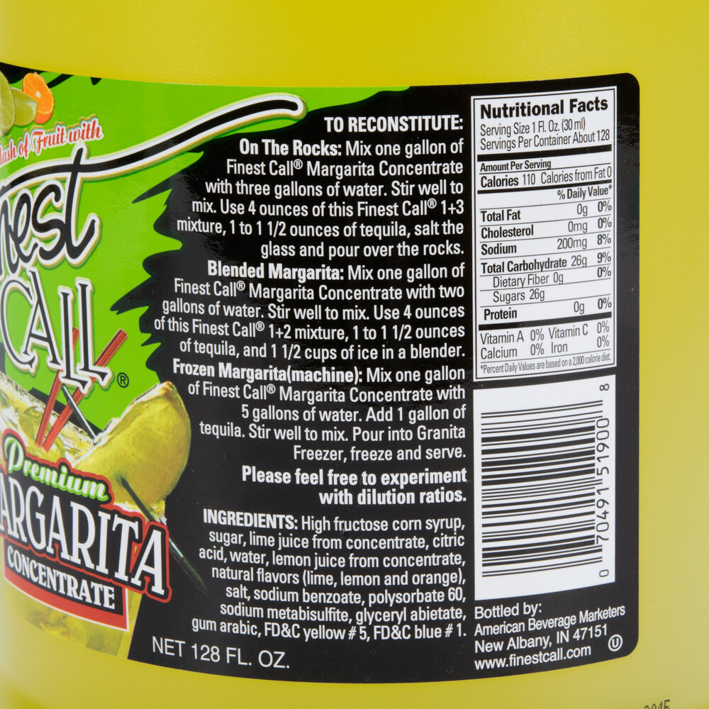Finest Call 1 Gallon Margarita Mix Concentrate