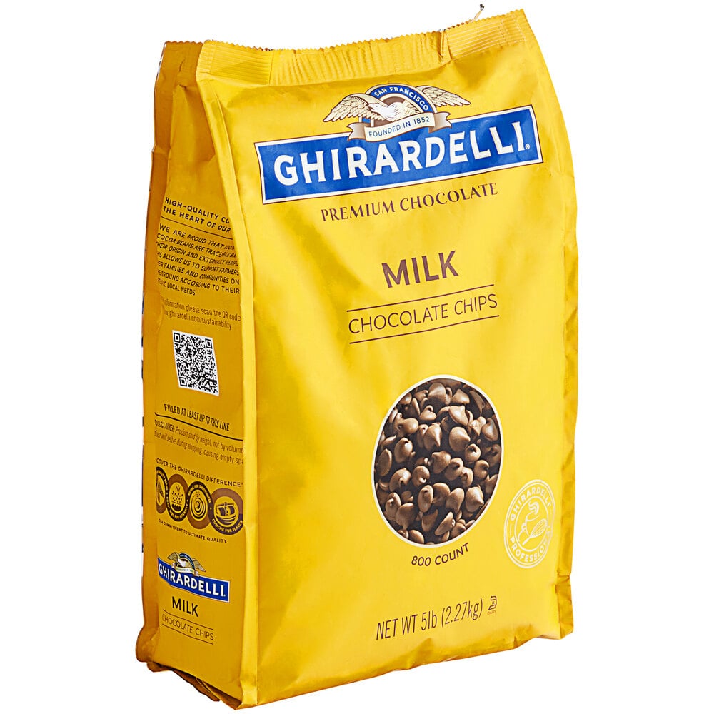 Ghirardelli Milk Chocolate .8M Baking Chips 5 lb. 2/Case