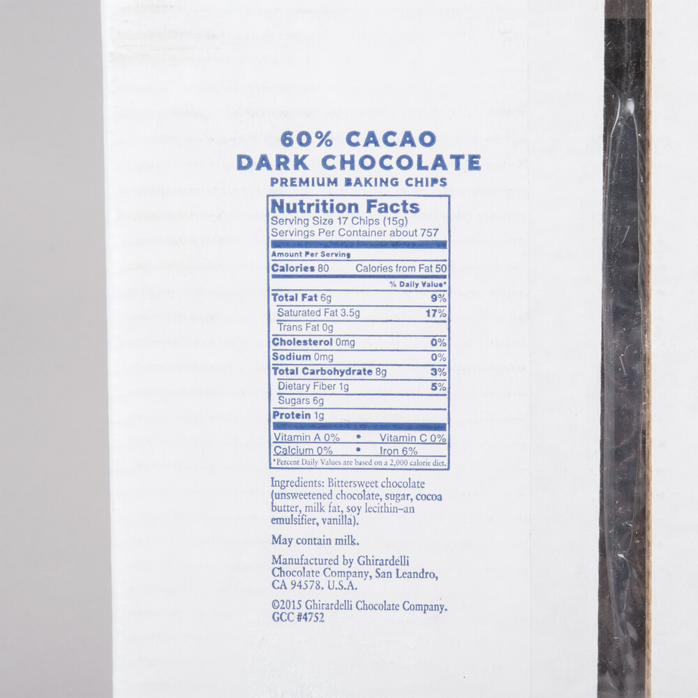 Ghirardelli 5 Lb 60 Cacao Bittersweet Chocolate 5m Baking Chips