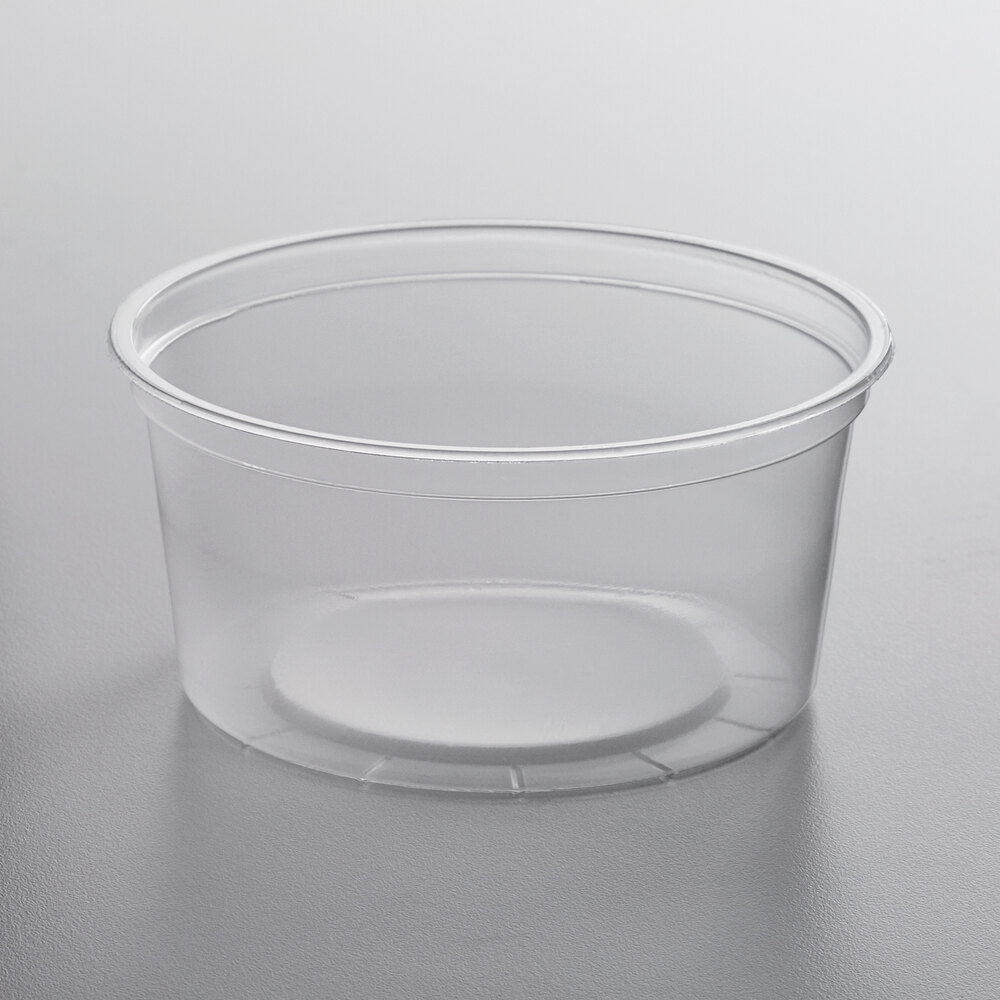 Choice 12 oz. Clear Microwavable Round Plastic Deli Container - 50/Pack