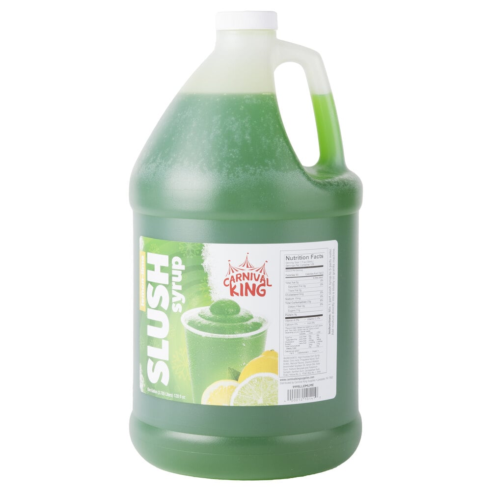Carnival King 1 Gallon Lemon Lime Slushy 5:1 Concentrate - 4/Case