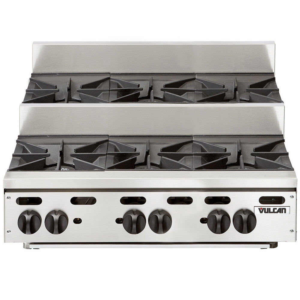 Vulcan VHP636U Natural Gas 36" 6 Burner Step Up Countertop Range