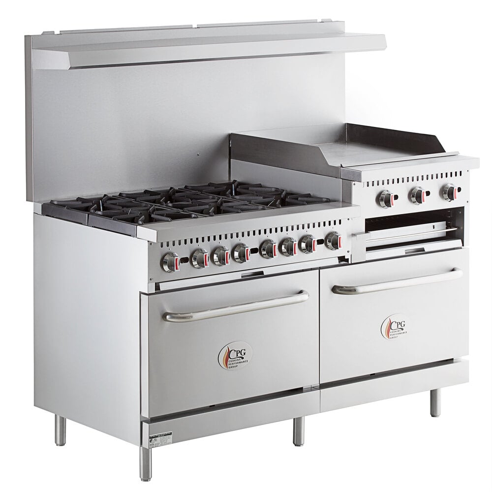 Precision 6 burner range with 24 griddle and double oven