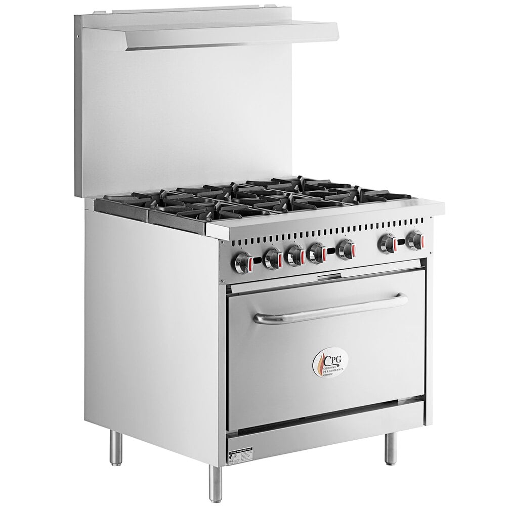 Cooking Performance Group S36-N Natural Gas 6 Burner 36 Range with  Standard Oven - 210,000 BTU