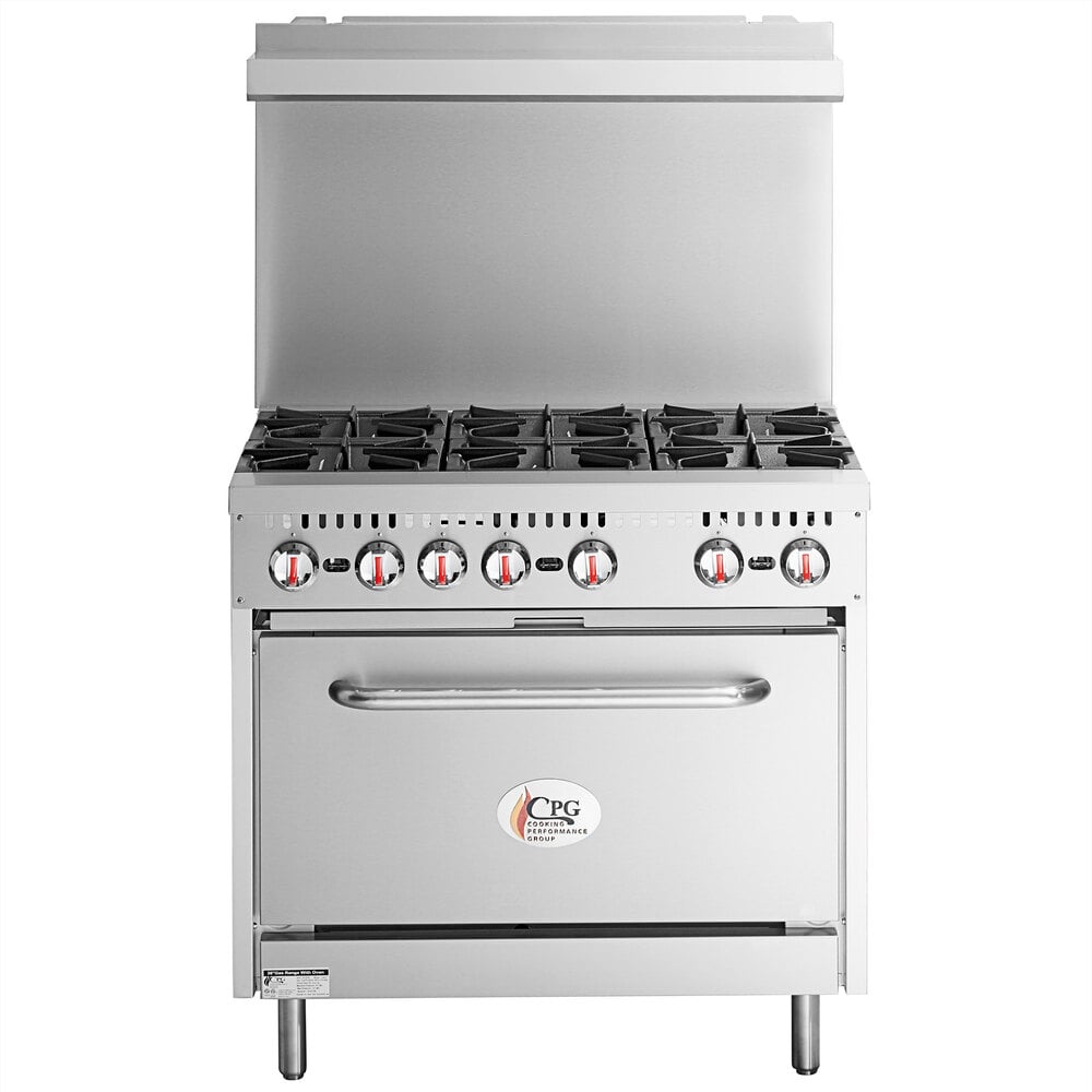 Cooking Performance Group R-CPG-36-NL 6 Burner Gas Countertop Range / Hot  Plate - 132,000 BTU