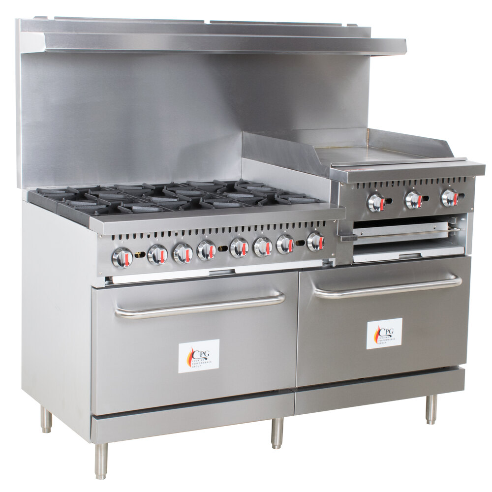 Cooking Performance Group S60GS24L Liquid Propane 6 Burner 60" Range with 24" Griddle/Broiler
