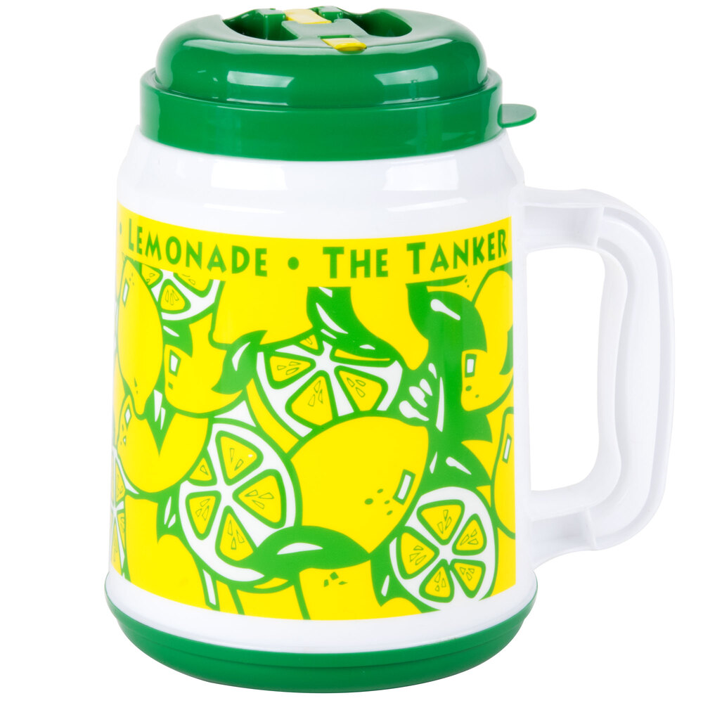 64 oz. "The Tanker" Plastic Lemonade Mug with Spout / Straw and Lid