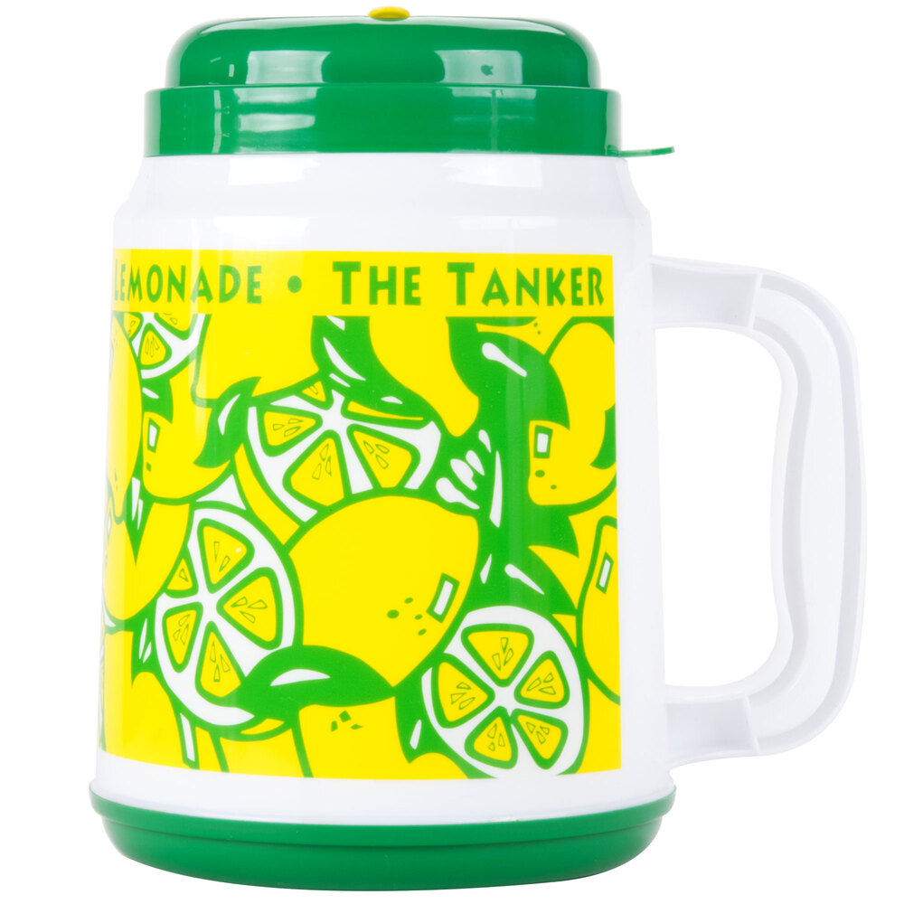 64 oz. "The Tanker" Plastic Lemonade Mug with Spout / Straw and Lid
